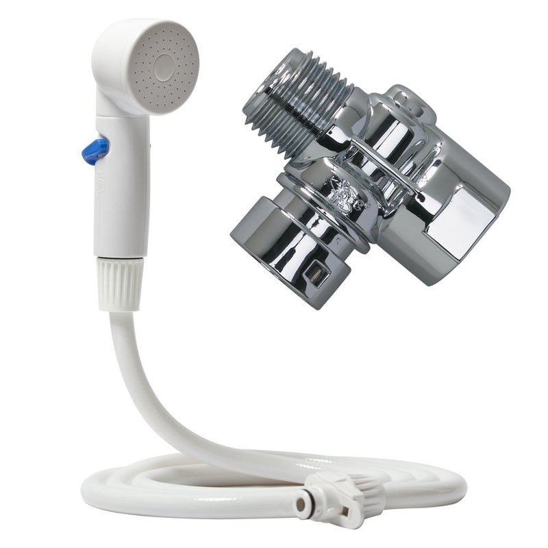 Rinse Ace Snap 'N Spray Quick-Connect and Detachable Shower Hose with On/Off Sprayer, White, 6-Foot - Image 1